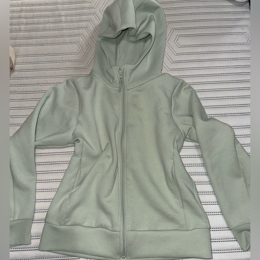 Pastel green zip up sweatshirt